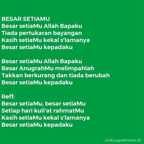 besar setiamu allah bapaku lirik