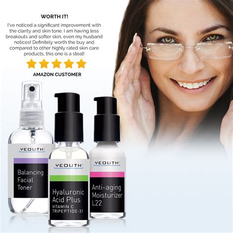 Best Anti Aging 3 Pack Skin Care System by YEOUTH, Professional Grade