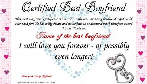 Show your boyfriend how much you adore him with a Certified Best