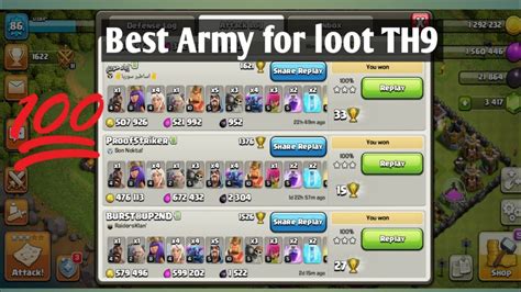 Townhall 10 & 9 Best Army For Fast Loot TH9.5 TH9 TH10 Base Clash Of