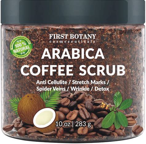 Pure Original Organic Arabica Coffee Scrub Best Cellulite, Acne