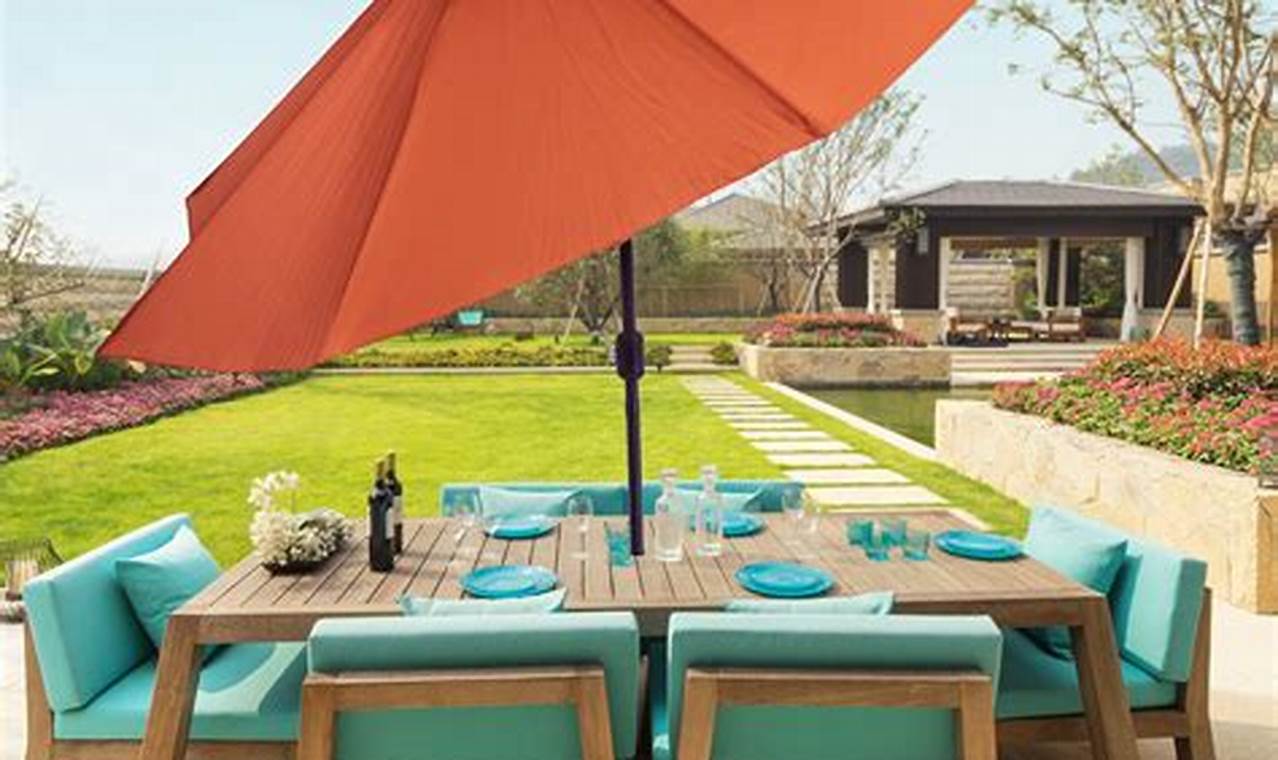 best color umbrella pole for teak outdoor furniture