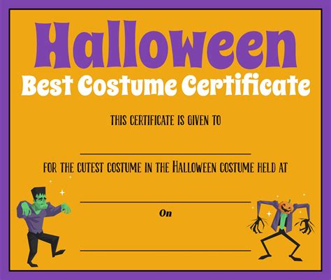 10 Best Halloween Certificates Printable