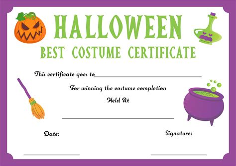 Best Costume Certificate Template Free