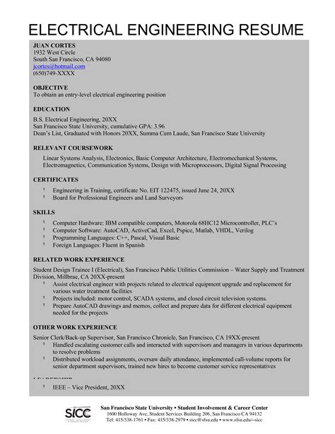 Engineering Resume sample Engineering resume