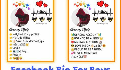 Facebook Bio For Boys | Stylish Bio | Facebook bio, Facebook cover