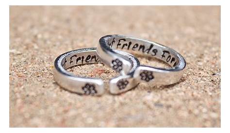 Best friend rings for 2 Initial rings in 925 Sterling silver | Etsy