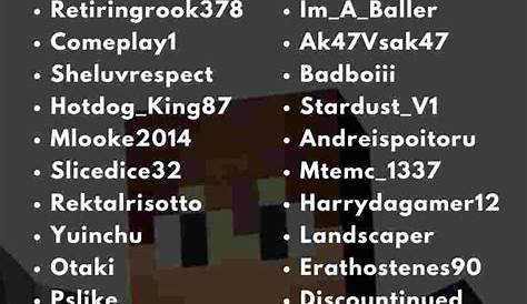 Really Cool Names For Minecraft