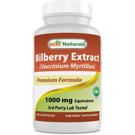 Best Naturals, Bilberry Extract (Vaccinium Myrtillus), 1000 mg , 90