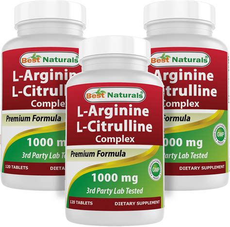 Best Naturals LArginine LCitrulline Complex 1000 mg 120 Tablets