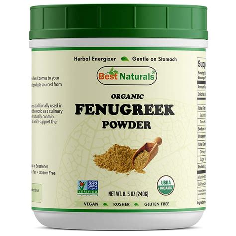 Best Naturals Certified Organic Fenugreek Seed Powder 8.5 oz 240 Gram