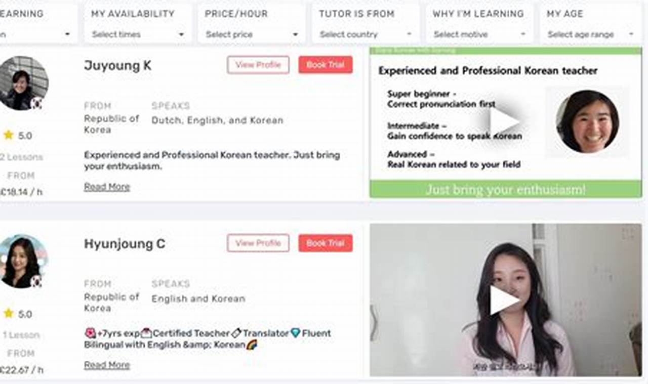 best online korean tutor