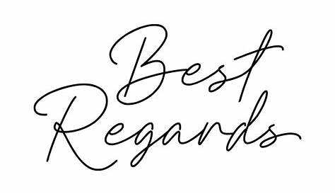 Best regards vector greeting card with hand lettering