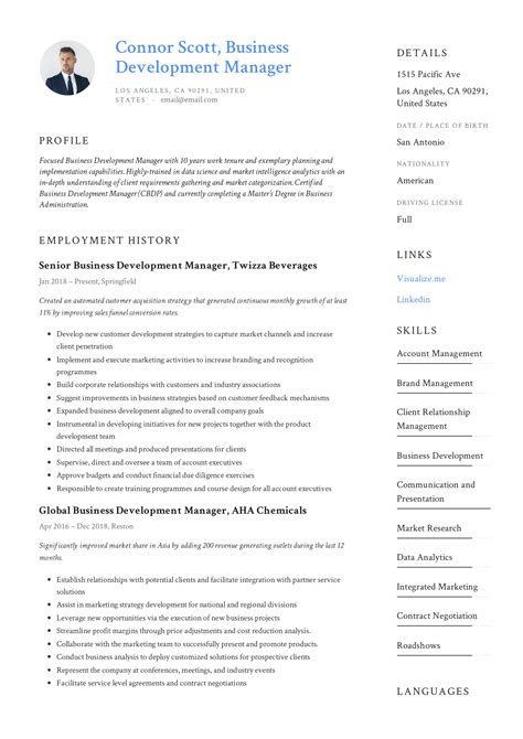 Manager Of Business Development Resume Samples QwikResume