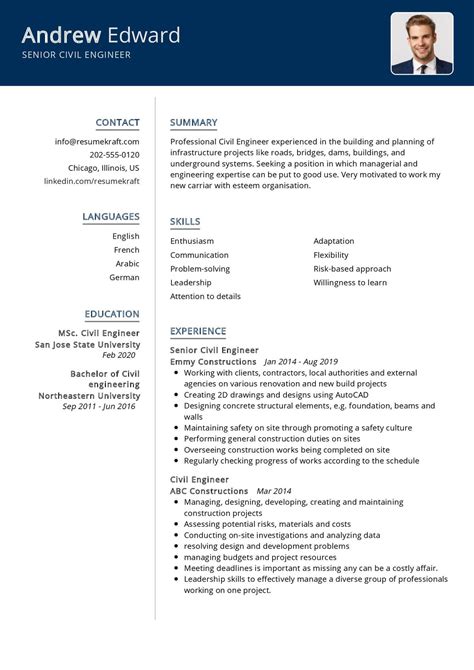The most professional civil engineer resume