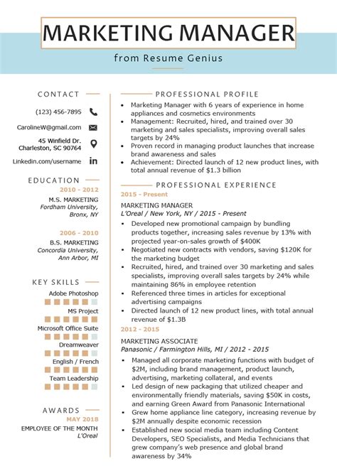 Marketing Manager Resume Example & Guide [2021] Jofibo