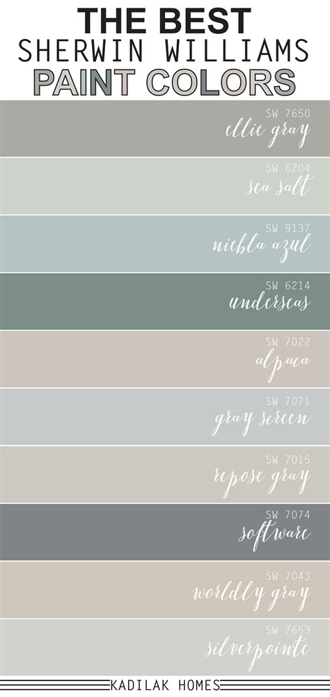 11 Most Amazing Best Gray Paint Colors Sherwin Williams to Update Your