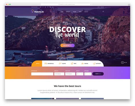 best travel website design psd for your tours and travels