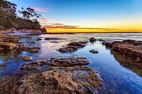 best beach to see sunset jervis bay