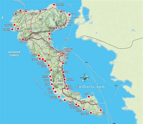 best beaches in corfu map