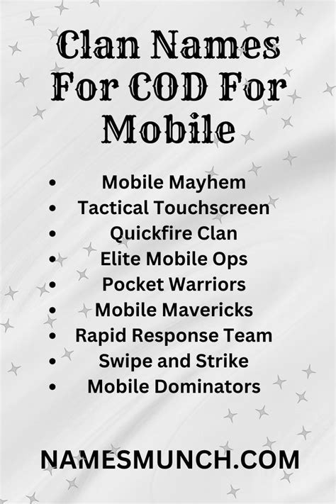 Best Cod Mobile Clan Names