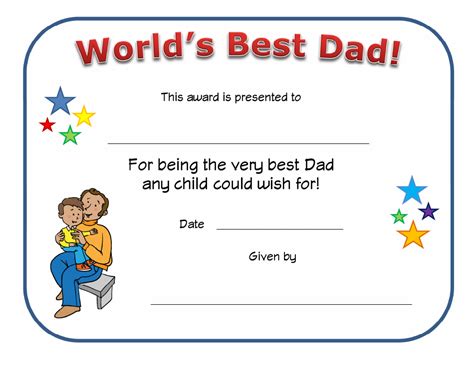 Free Printable Best Dad Certificates Mox Botanica