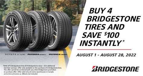 best deal on bridgestone tires costco