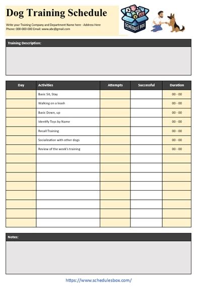 Best Dog Training Schedule