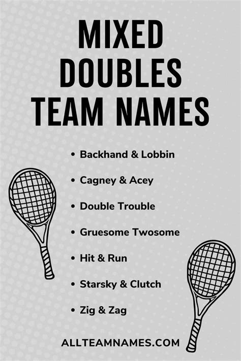 Best Doubles Team Names