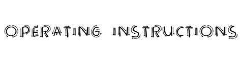 Best Font For Operating Instructions