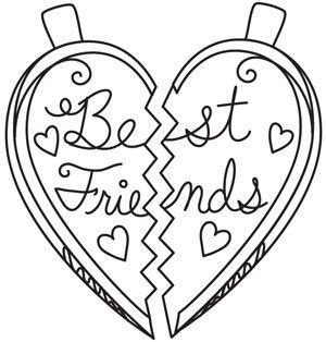 Best Friend Heart Coloring Pages