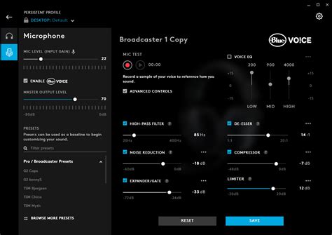 best mic settings for logitech g733