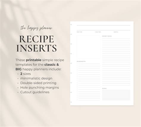 Best Printable Recipe Inserts
