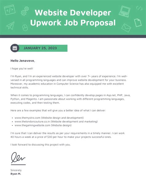 Upwork Proposal Template PDF Microsoft Word Cyberspace