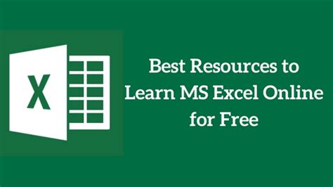 Best Resources To Learn Ms Excel