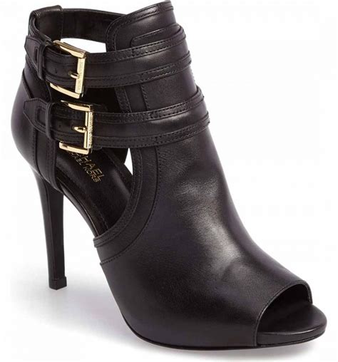 best selling open toe booties with buckles