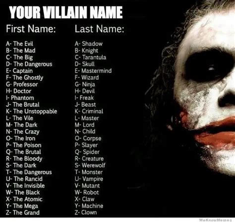 best villain names