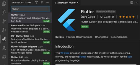 best visual studio code extensions for flutter development