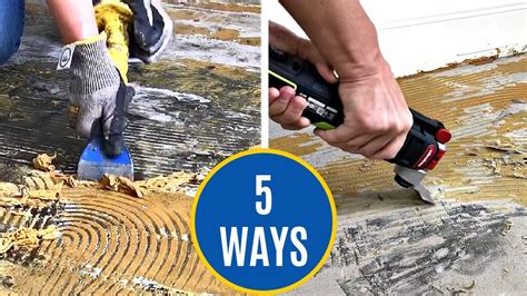 best way to remove tile glue from concrete floor