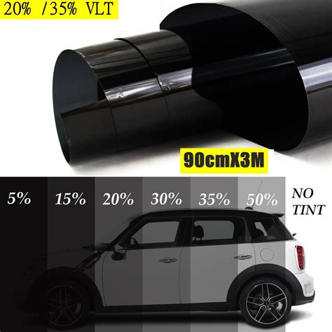 2 PLY "24x100' Window Tint Roll 5 Moderate Dark Ch. Black High