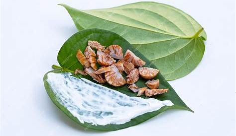 Betel Nut And Green Betel Leaf Stock Image Image of