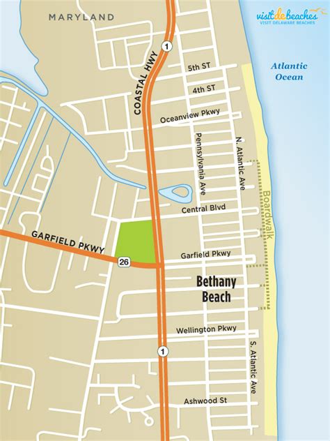 bethany beach map delaware