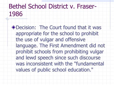 bethel vs fraser ruling