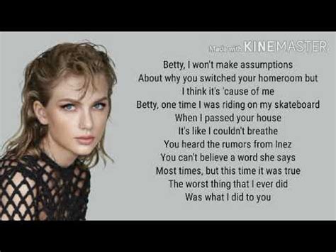 betty lyrics taylor swift video