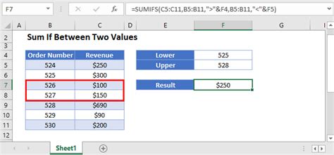between two values in excel