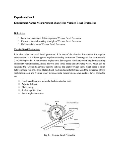 Bevel Protractor Experiment Pdf