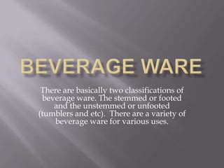 Beverage Wares Definition