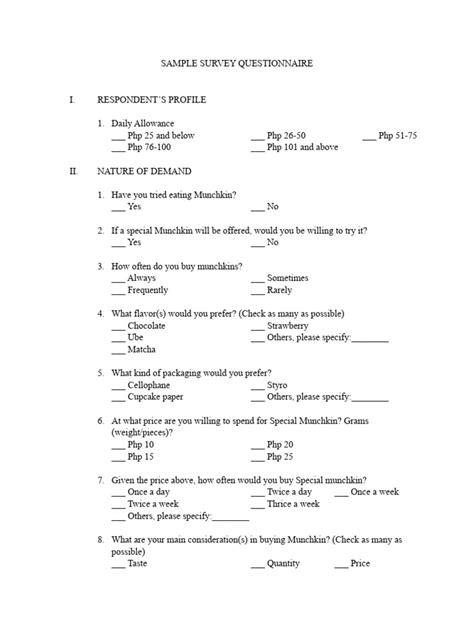 Beverages Questionnaire