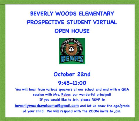 Beverly Woods Elementary Open House