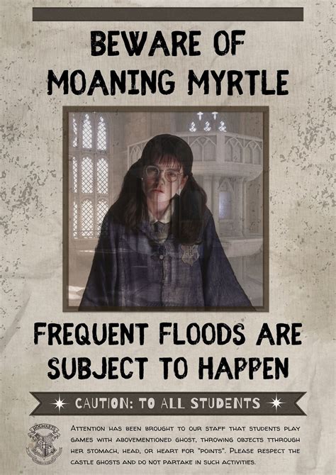 Beware Of Moaning Myrtle Printable
